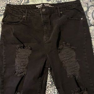 Mossimo Black Distressed Mom Jean